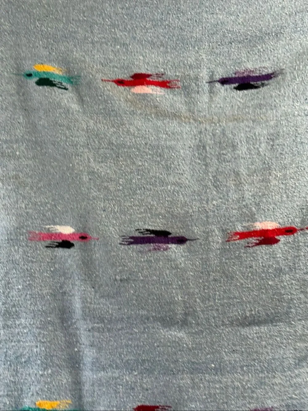 Mexico Mexican hand woven thunderbird throw blanket 72x44
